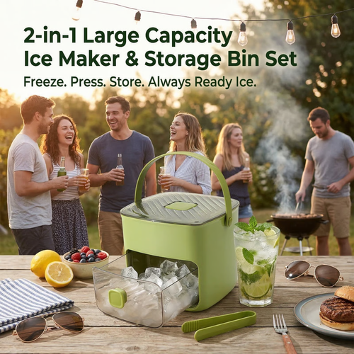 ❄️Ice Cube Tray with Lid and Bin – Make Ice-Making Simple