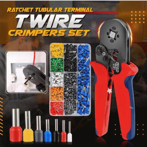 🔥 Final day of 60% off sale – thousands sold! 💥 Ratchet tubular terminal wire crimper 1200-piece set