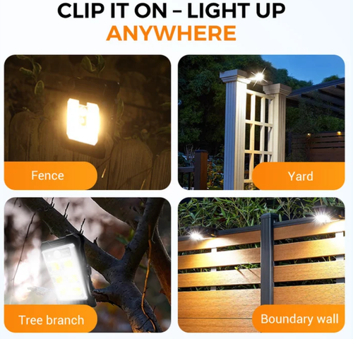 Outdoor Solar Clip Light with Motion Sensor