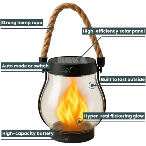 Sun-Powered Flame Ambience Lamp