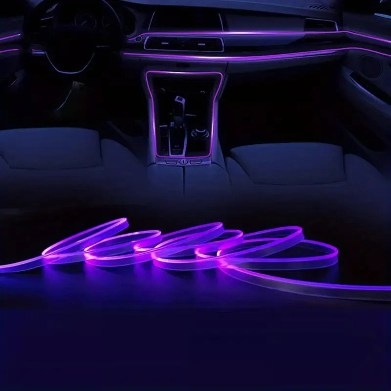 Premium 4M 7-Color Ambient Neon Light Strip – USB Car Interior Atmosphere Kit with DIY Cut (Luxury Edition)