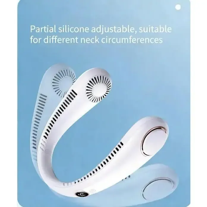 Portable Neck Fan - Hands-Free Bladeless Personal Air Cooler with LED Digital Display