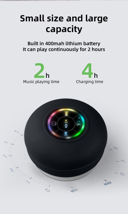Waterproof portable suction-cup speaker with LED lights