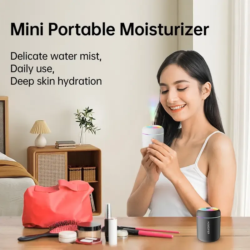 Mini Car Humidifier Nano Mist with Colorful LED Light - Portable USB Aromatherapy Diffuser for Nigeria