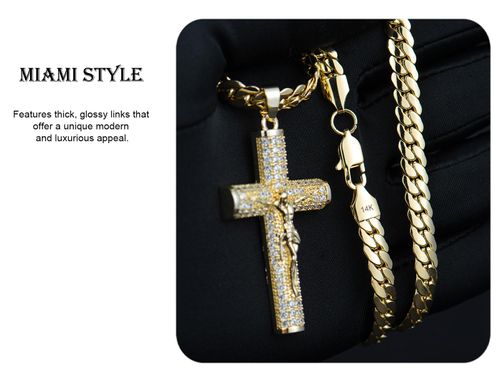 Real Gold-Plated Cross Necklace (24-inch) — Tarnish-resistant, featuring advanced nanotechnology.
