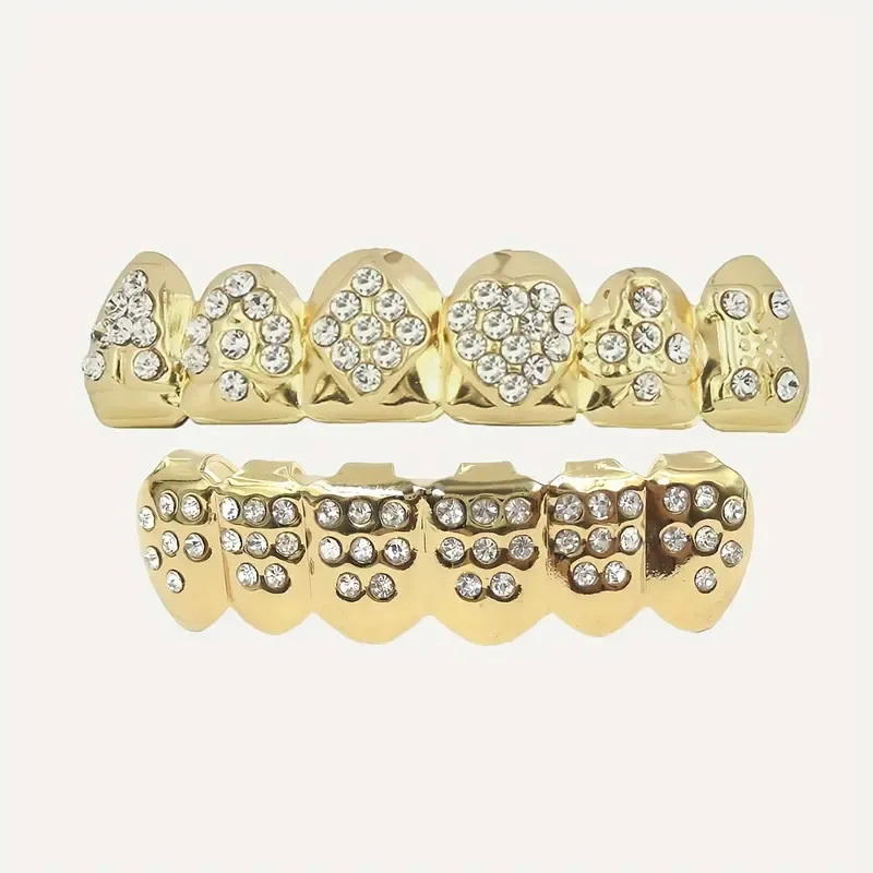 18K Gold-plated Playing Card Heart-shaped Braces
