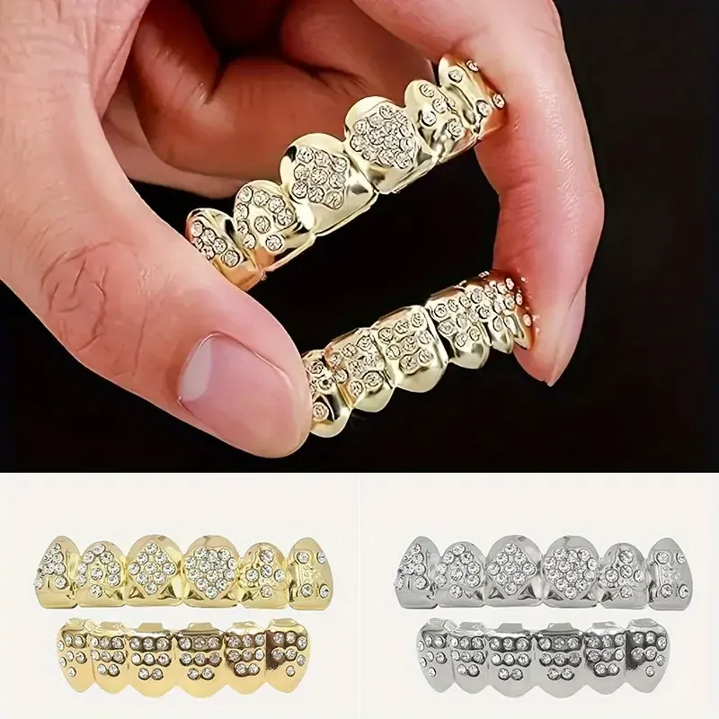 18K Gold-plated Playing Card Heart-shaped Braces