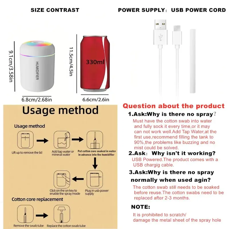 Mini Car Humidifier Nano Mist with Colorful LED Light - Portable USB Aromatherapy Diffuser for Nigeria