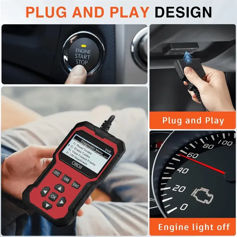 2026 V410 OBD2 Diagnostic Tool | Live Data & Engine Light Reset | For All Nigerian OBDII Cars.