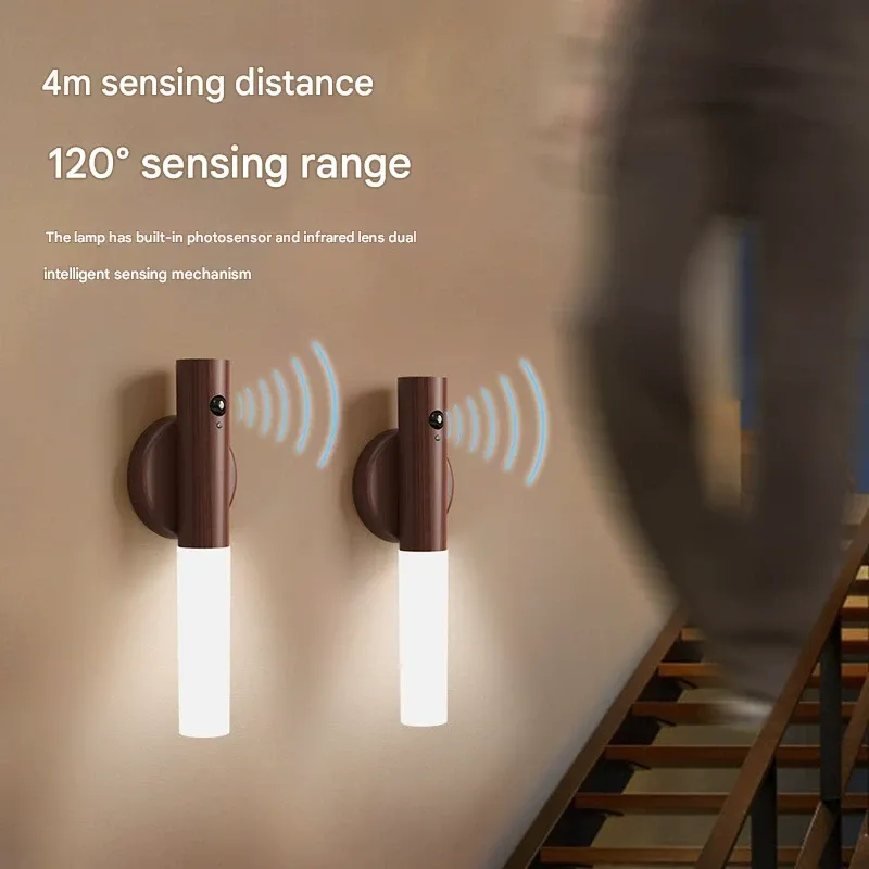 Smart Human Motion Sensor LED Night Light - Creative Desk Lamp, Hallway Light, Rechargeable Wall Light, and Outdoor Emergency Light