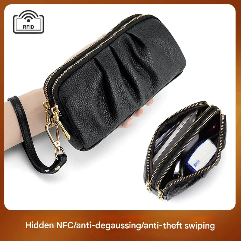 Elegant Clutch Bag  Large-Capacity Tote Bag  Two-Zip Versatile Women's Wallet