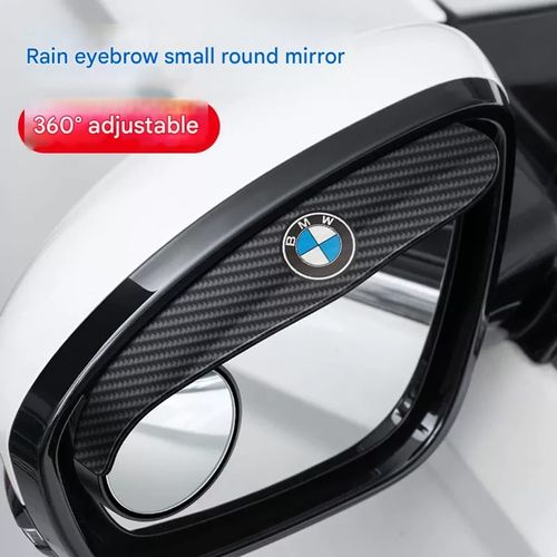 Car Carbon Fiber Rearview Mirror Rain Visors & Blind Spot Mirrors - All-in-One Anti-Rain Cover with Blind Spot Elimination for Safer Driving