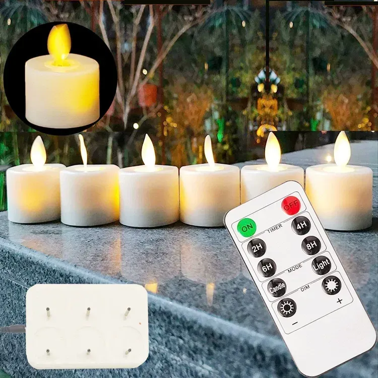 Popular Small Candle Light: Rechargeable LED Decorative Lamp with Remote & Realistic Flickering Flame for Bars and Restaurants