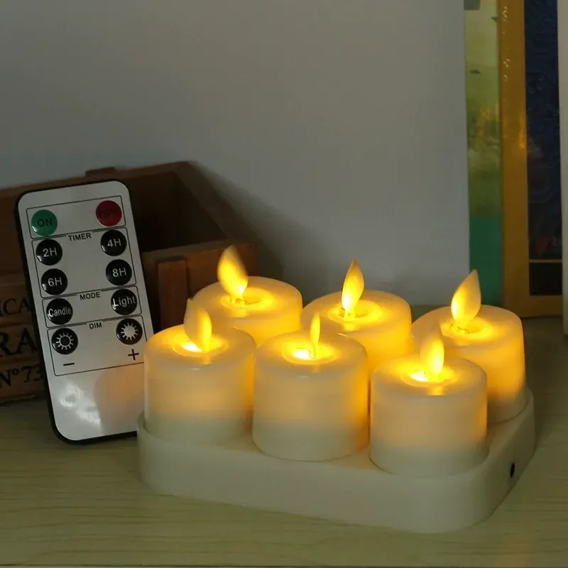 Popular Small Candle Light: Rechargeable LED Decorative Lamp with Remote & Realistic Flickering Flame for Bars and Restaurants