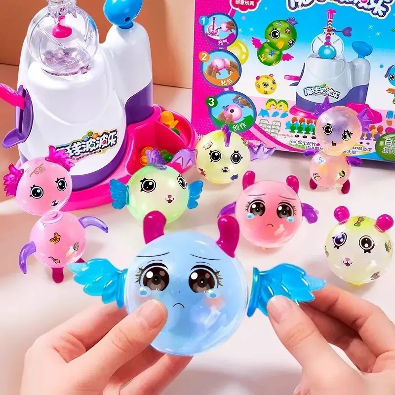 Popular Magic Ball Static Cling Toys, Balloon Decor Kit, and Static Cling Inflator Set - Fun DIY Gifts for Boys and Girls