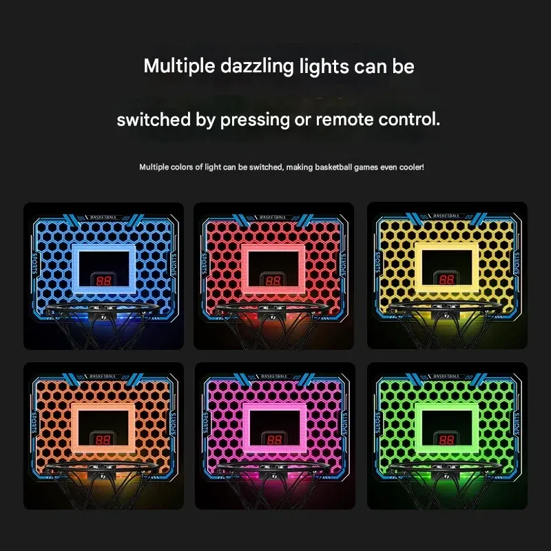 Kids' Transparent Scorekeeping Dunkable Basketball Hoop - No-Drill Over-the-Door Indoor Basketball Set