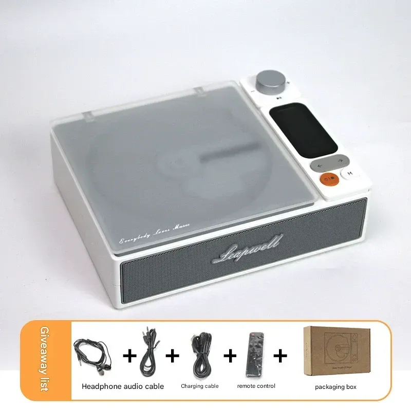 Bass Speaker CD Player with Bidirectional Bluetooth, Music Album Disc Playback, Portable and Rechargeable