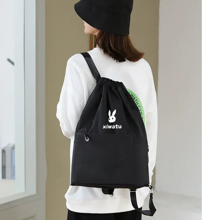 Portable Drawstring Backpack - Packable Gym Sack for Men & Women, Sports & Travel