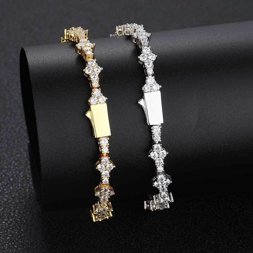 Hip Hop Spring Clasp Airplane Tennis Chain, Zirconia Men's Bracelet, Women's Luxury Accessories
