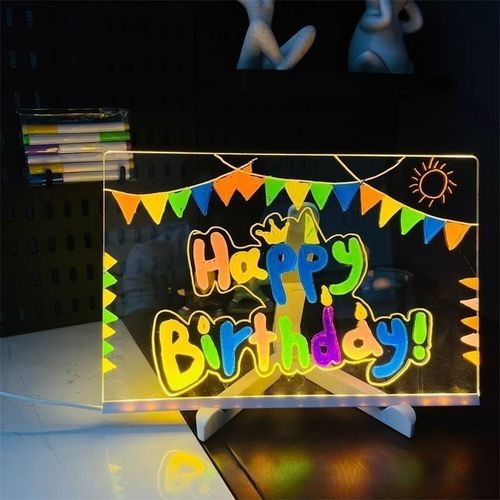 Children's Glow Drawing Board - DIY Reusable Transparent Acrylic Educational Brain Game for Kids' Painting Toys