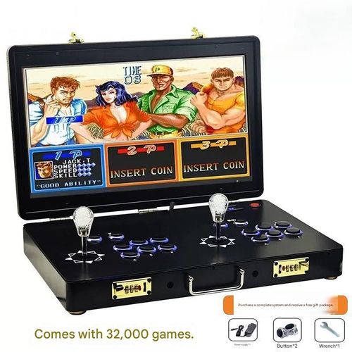 Ultimate Dual-Player 21-inch Pandora Portable Arcade Machine | 32,000 Built-in Games | Foldable Flip Design for Home Use