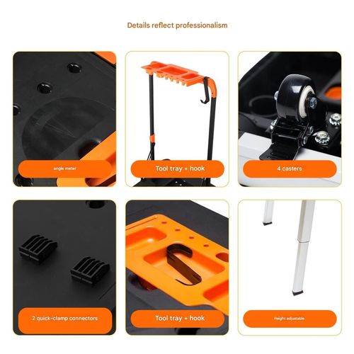 7-in-1 Multi-Functional Work Bench & Mobile Platform, with Dolly, Scaffolding and Ladder Features