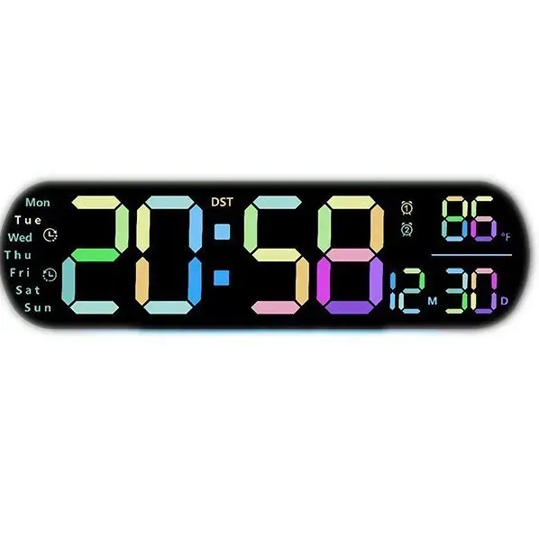 Creative Multifunctional Wall Clock - Large Screen LED Digital Alarm Clock with Timer