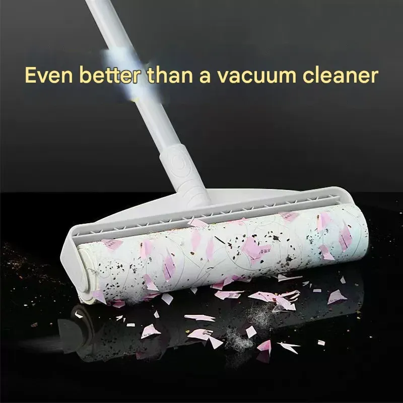 Heavy-Duty Lint Roller with Long Handle | Large Sticky Roller for Pet Hair, Dust on Bed, Floor, Furniture