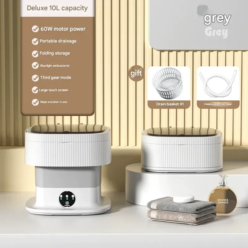 10L Mini Foldable Baby Washing Machine - Portable Washer for Socks & Underwear