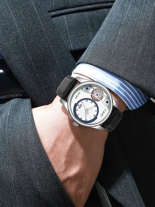 TOMI Watch Minimalist Non-Mechanical Watch, Fashion Gift Box Business Men's Watch, Trendy Leather Strap Men's Watch