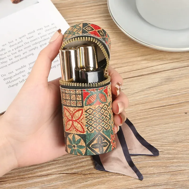 New Mini Minimalist Fashion Bucket-shaped Lipstick and Key Pouch - Scarf-embellished Mini Bag