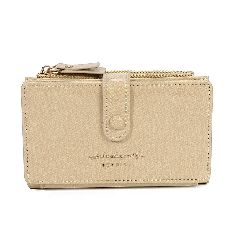 Dual-Fold Multi-Slot Coin Purse & Card Holder, All-in-One PU Leather Cover - Sleek Mid-Length Design for Women