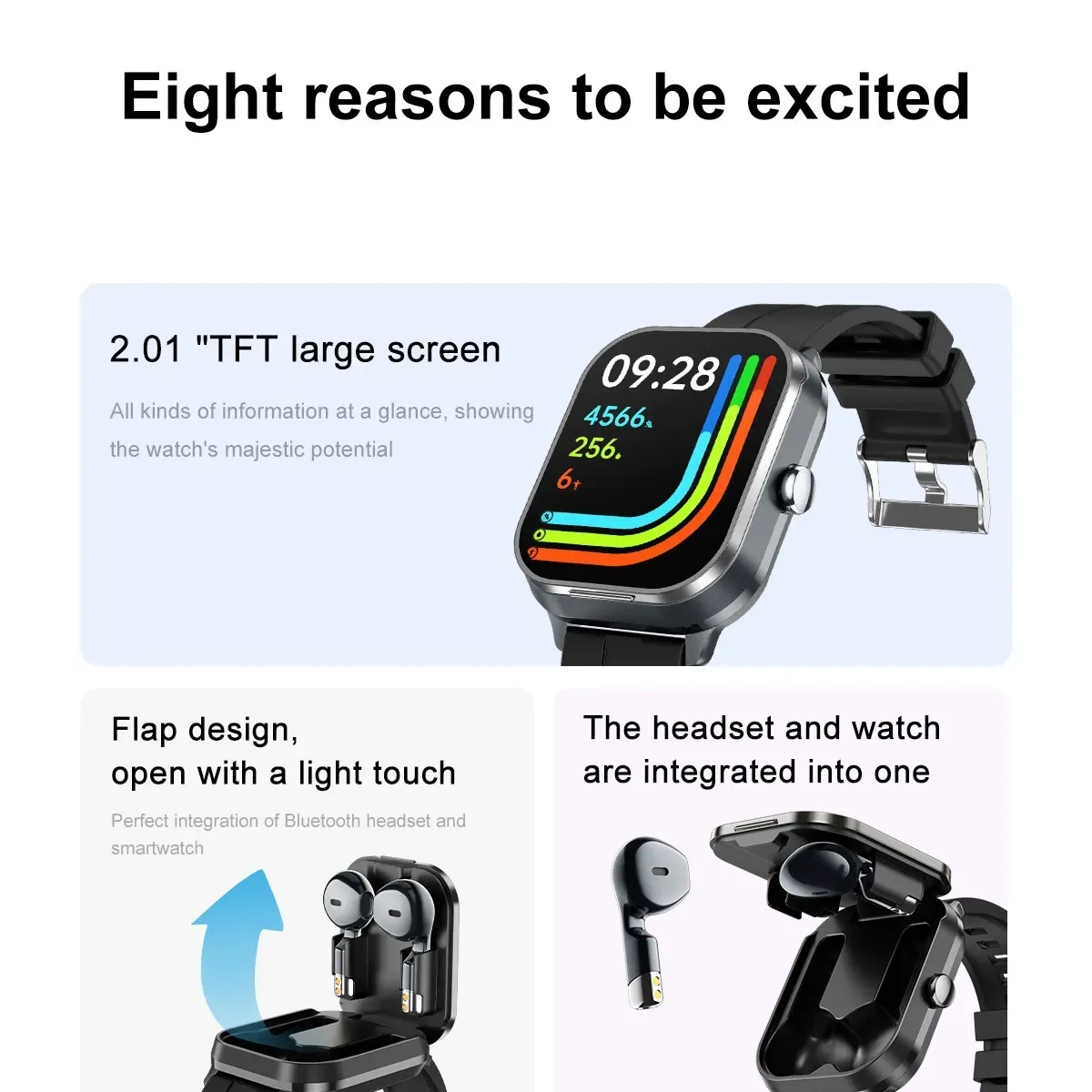 Hot-Selling 2-in-1 Headphone Smartwatch with Music Playback for Sports, NFC Access Control, and Bluetooth Calling