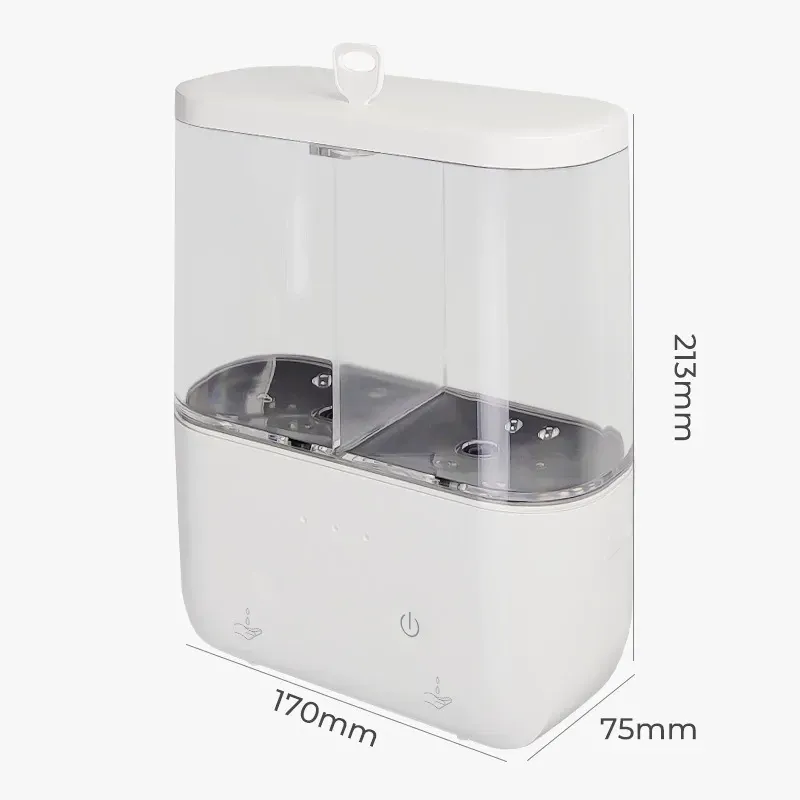 New Non-drill Dual-head Induction Hand Wash Dispenser  Large Capacity Hotel Soap Dispenser  Household Kitchen Wall-mounted Dish Detergent Dispenser