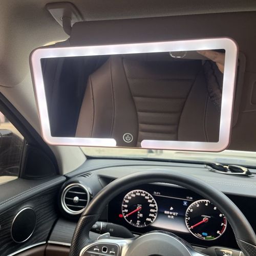 Vehicle Makeup Mirror - HD Sun Visor for Passenger Seat, Vehicle LED Three-Color Adjustable Vanity Mirror