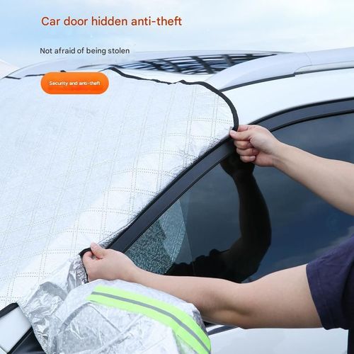 Car Front Windshield Snow & Sun Shade - Thickened Magnetic Half Cover Car Cover, Snow Shield for Anti-Snow & Frost Protection