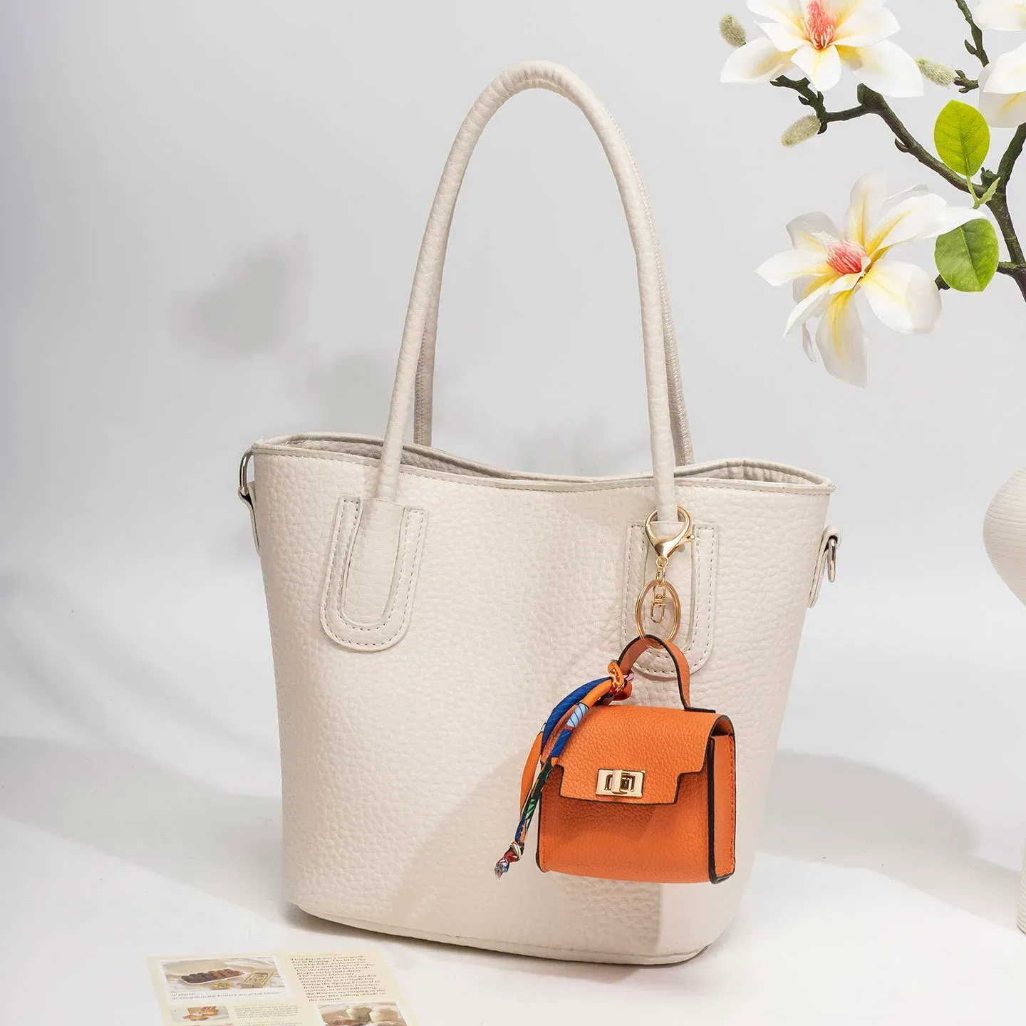 Mini Fashion Luxury Bag Charm - Lipstick Case, Car Key Holder & Bluetooth Earbud Pouch