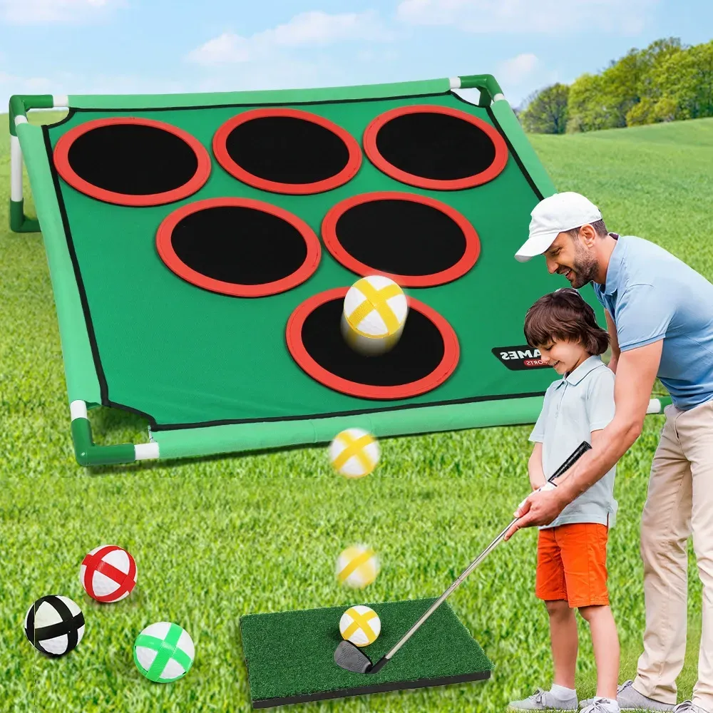 Golf Game Mat Target   IndoorOutdoor Sports Parent-Child Interactive Practice Game with Stand
