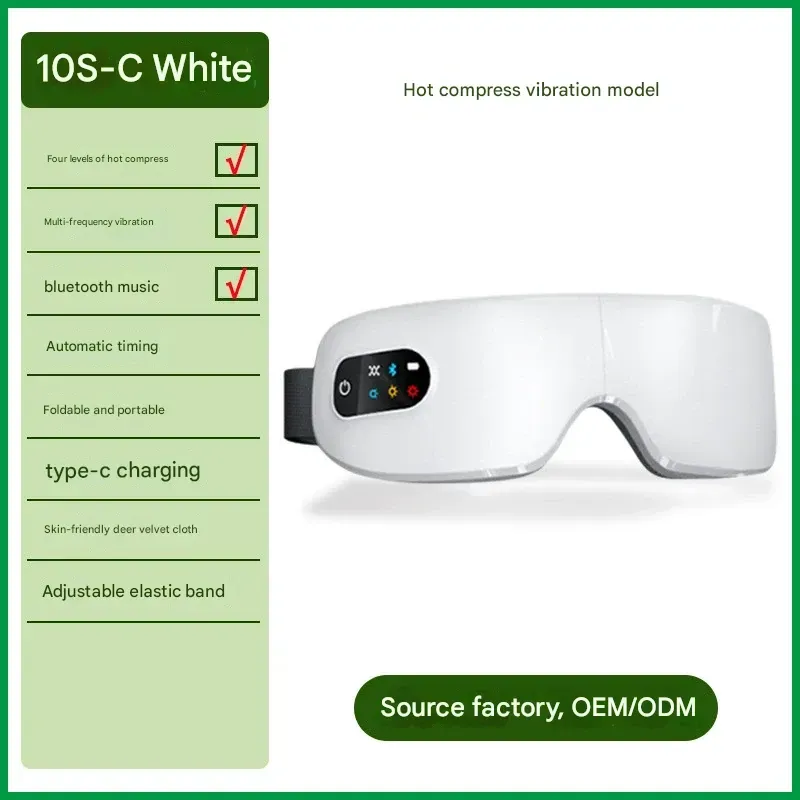 Eye Massager and Eye Care Device  Home Use Gift with Charging Function  Foldable Vibrating Heat Eye Mask and Eye Massager