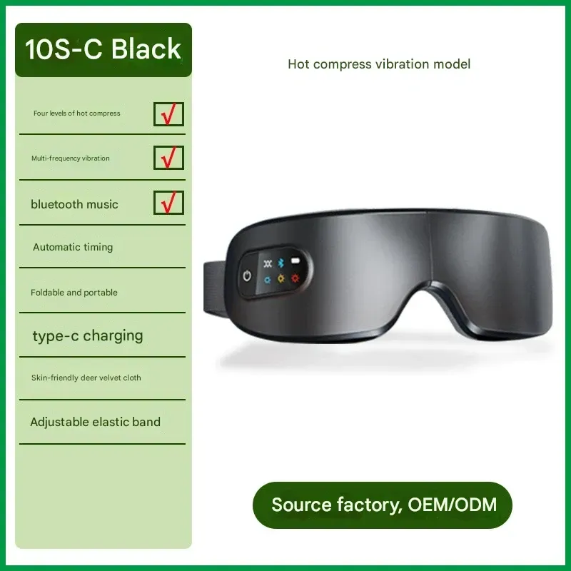 Eye Massager and Eye Care Device  Home Use Gift with Charging Function  Foldable Vibrating Heat Eye Mask and Eye Massager