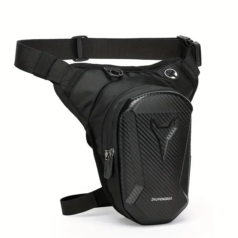 Waterproof Motorcycle Leg Bag, Adjustable Shoulder Strap & Double Zipper Compartment Outdoor Riding Waist Bag, Durable Fabric Bag for Off-road Bikes & Motorcycles