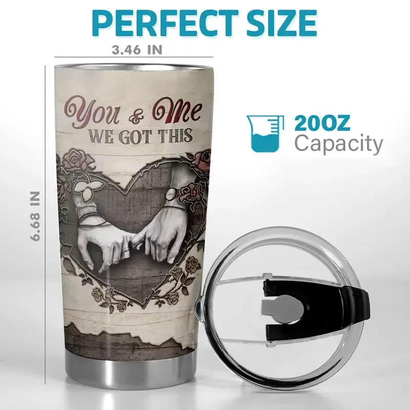 You And Me 20 Oz Stainless Steel Tumbler  Valentines gift for her, Anniversary Gift For Husband Wife, Romantic Drinkware, Couple Love Story Coffee Cup