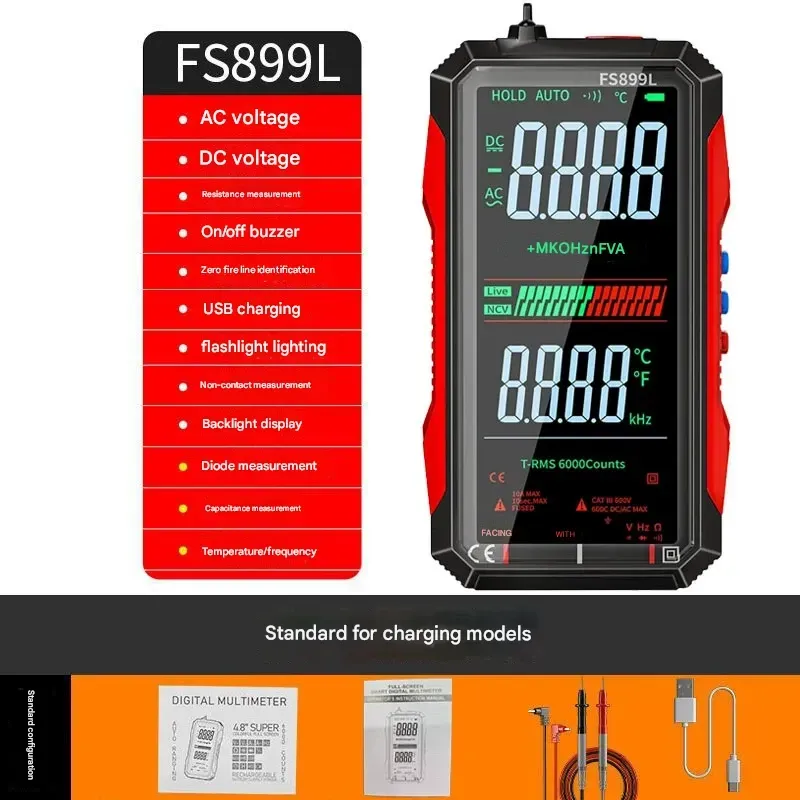 USB Rechargeable Large-Screen High-Precision Digital Multimeter, Fully Automatic Intelligent Multi-function Universal Meter