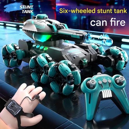 Six-Wheel Stunt Water Balloon Tank  Gesture-Controlled Transforming Off-Road RC Car  Boys' Toys for Kids