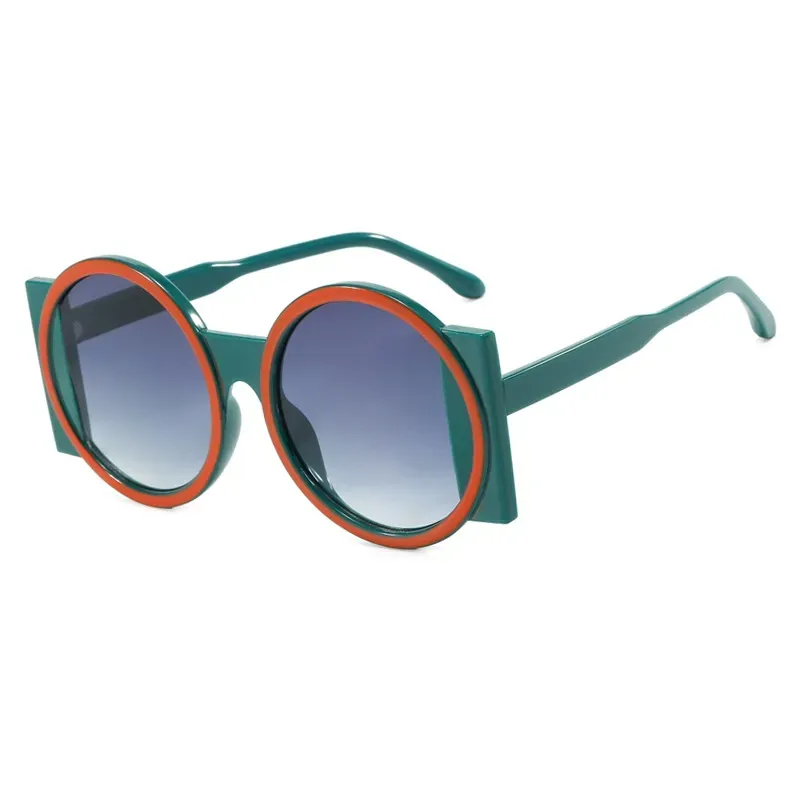 Vintage Round Frame Sunglasses (1 Pair), Large Frame Fashion Sunglasses for Everyday Use, Trendy Styling Sunglasses, Outdoor Sports Sunglasses for Men and Women