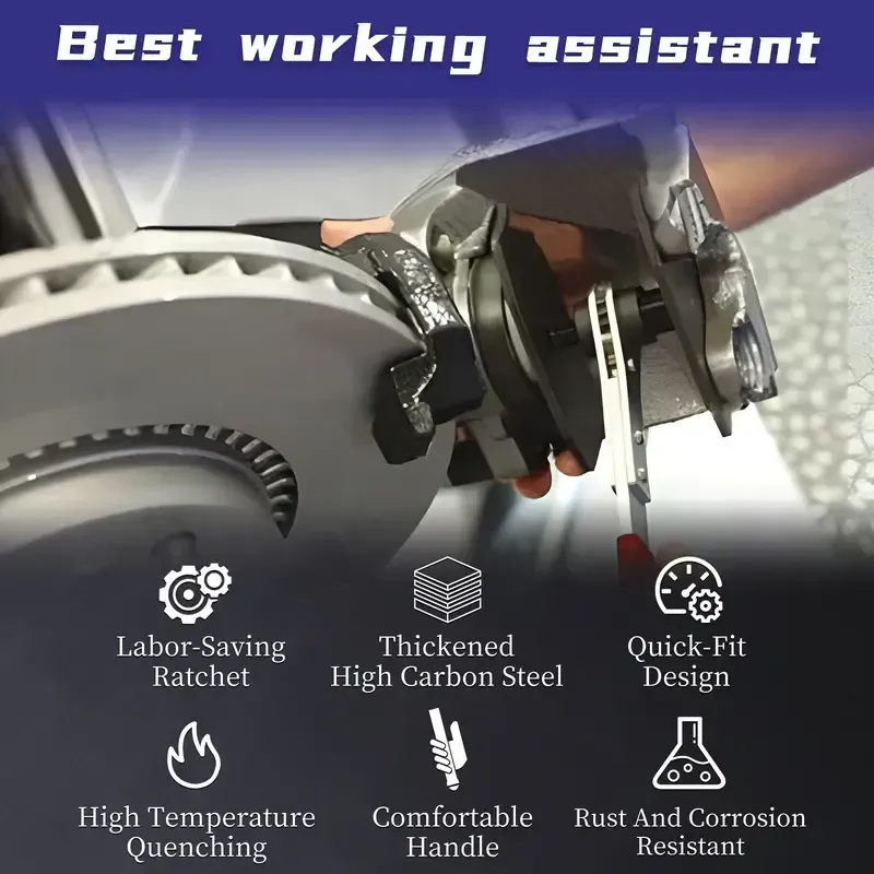 Brake Caliper Piston Press Tool for Single, Dual & Quad Piston Disc Brakes – 360° Rotating Ratchet Wrench, Effort-Saving Automotive Brake Repair Tool for Car Maintenance