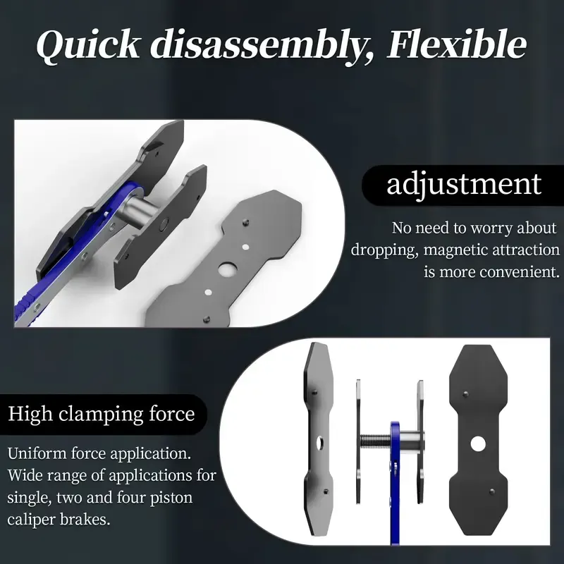 Brake Caliper Piston Press Tool for Single, Dual & Quad Piston Disc Brakes – 360° Rotating Ratchet Wrench, Effort-Saving Automotive Brake Repair Tool for Car Maintenance