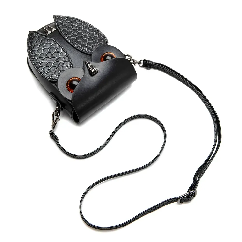 Punk Style Women's Shoulder Crossbody Bag  Creative Snake Pattern Patchwork Anchor Owl Handbag & Crossbody Bag