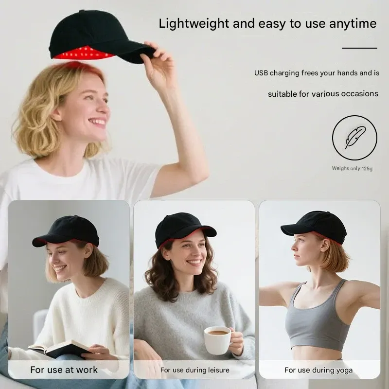 LED red light hair care cap, infrared light hair styling cap for oil control, scalp heat therapy hair restoration cap