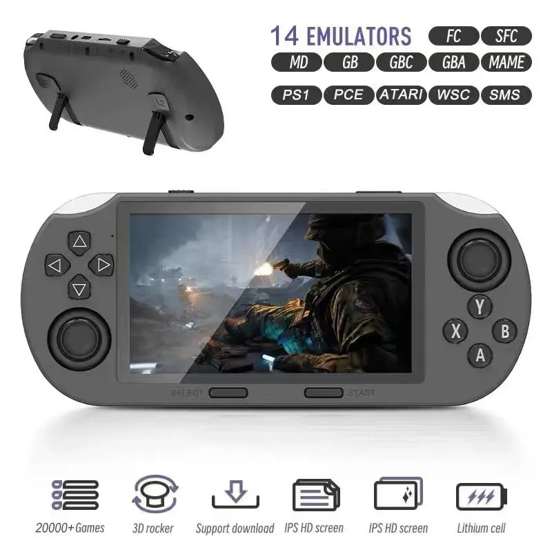 Retro Game Console with 64GB Storage & 3000+ Games - 4.5-inch HD Large Screen Handheld, GBA with Dual Joysticks